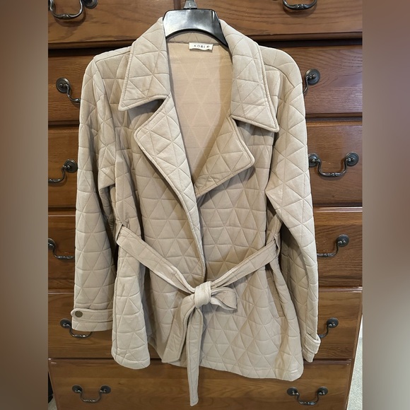 Kori Jackets & Blazers - Kori Quilted Beige Coat nwot